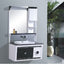Pvc Mirror Cabinet Two Doors Gloss White Surface With Two Pvc Shelves