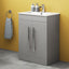 600mm PVC Floor Standing Vanity Unit – Light Grey